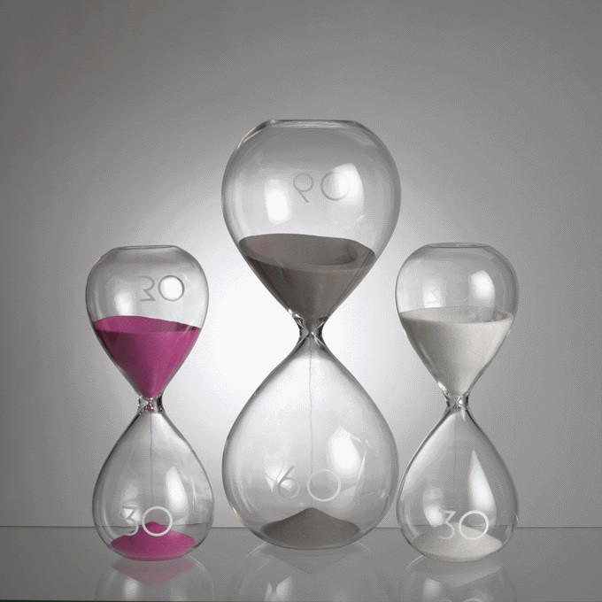 CLESSIDRA IN VETRO MISURA TEMPO DA 60 MINUTI - GRIGIO - CM.27