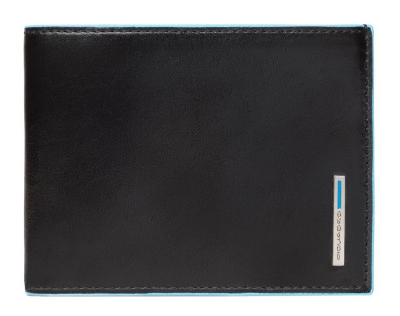 Portafoglio uomo portamonete RFID BLUE SQUARE NERO