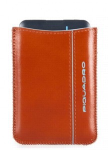 Custodia pelle per Powerbank 2500mAh BLUE SQUARE ARANCIO