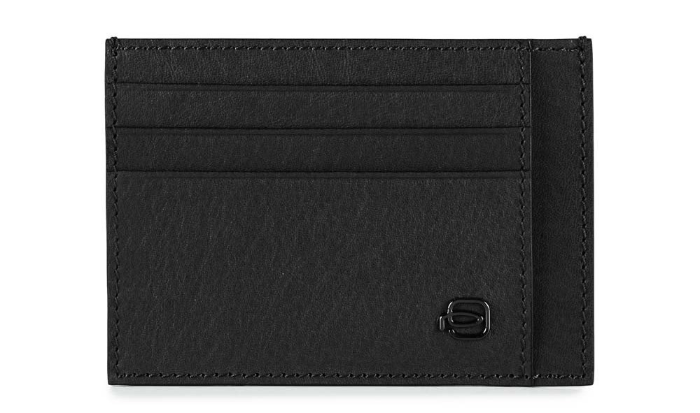 Bustina porta 6 carte di credito tascabile RFID Black Square Nero