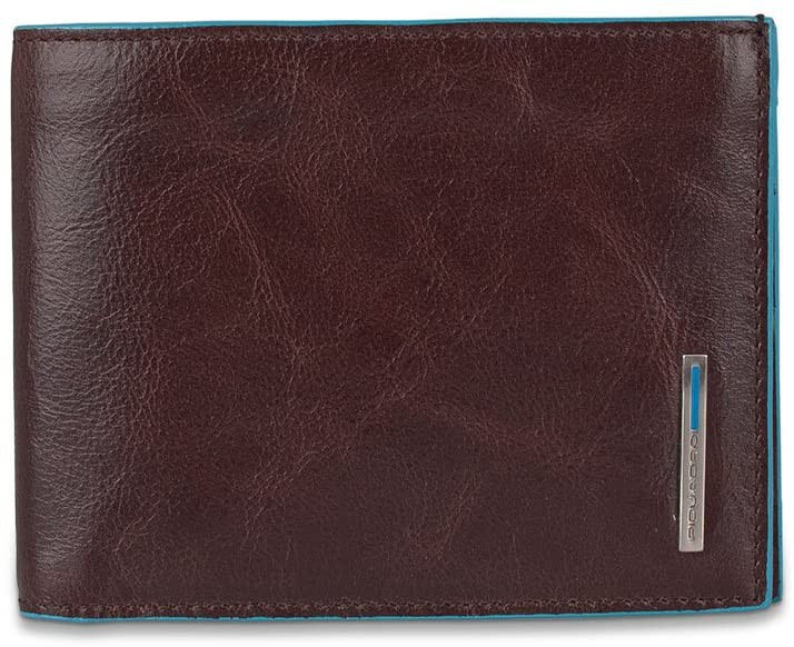 Portafoglio uomo portadocumenti e monete RFID BLUE SQUARE MOGANO