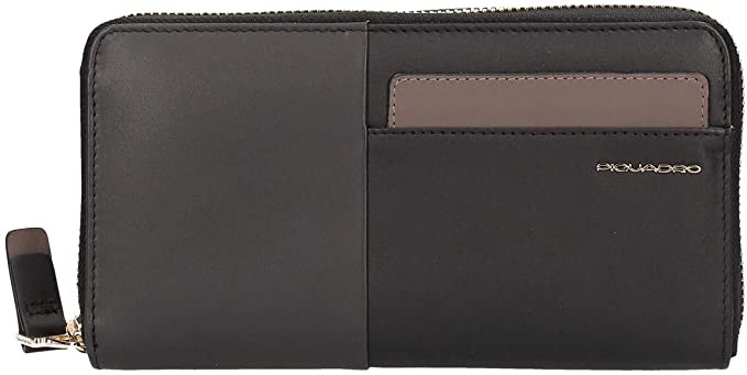 Portafoglio donna quattro soffietti chiusura con zip porta card Rfid Echo Nero