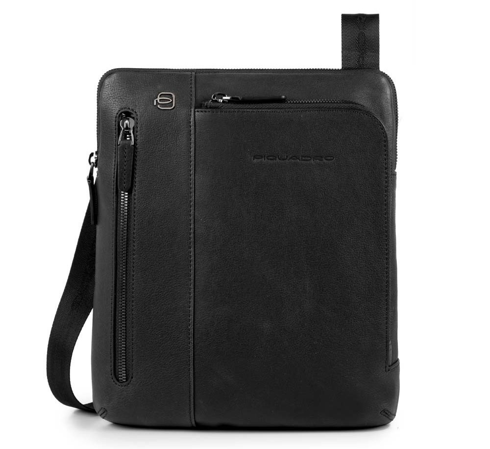 Borsello porta iPad®Air/Pro 9,7"/11" con doppia tasca frontale Black Square Nero