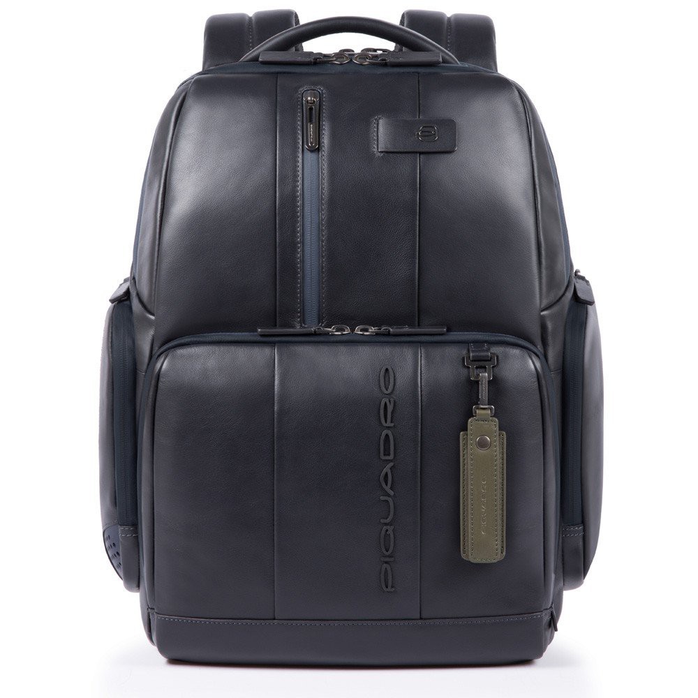 Zaino in pelle Porta pc 15,6" porta ipad 10,5/9,7 con protezione RFID URBAN BLU