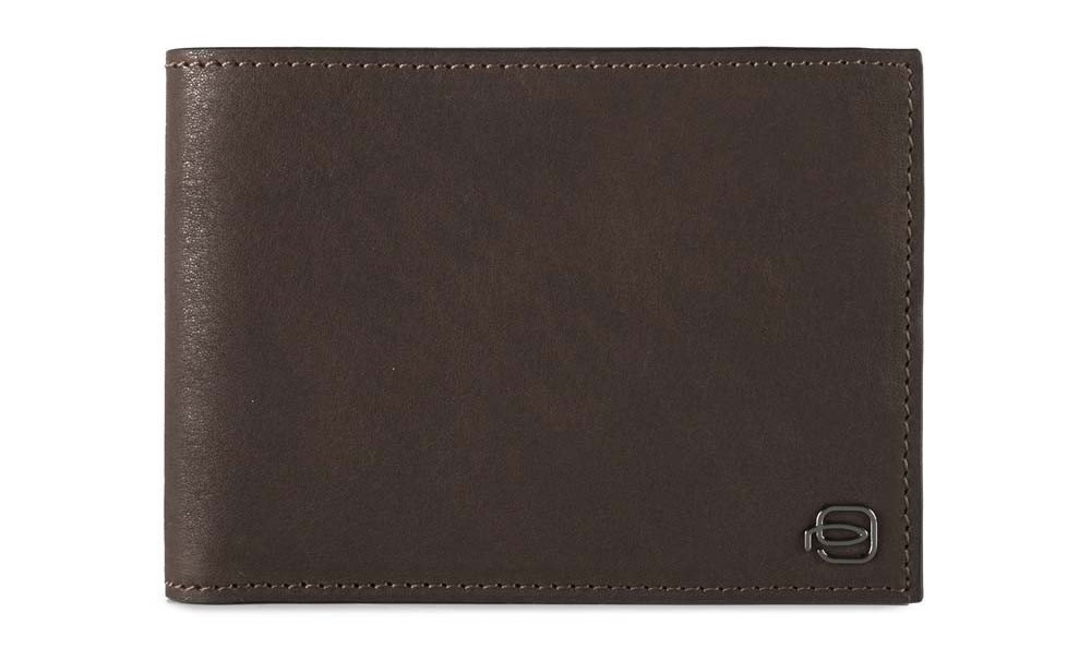 Portafoglio uomo con portamonete e porta 4 carte di credito RFID Black Square Testa Moro