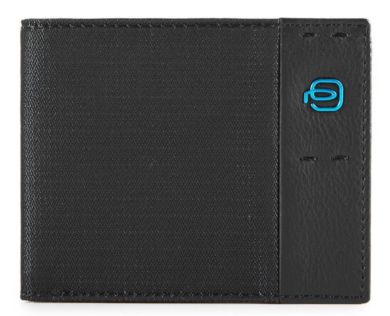 Portafoglio uomo con portadocumenti rimovibile 6 porta carte di credito P16 Chevron Nero