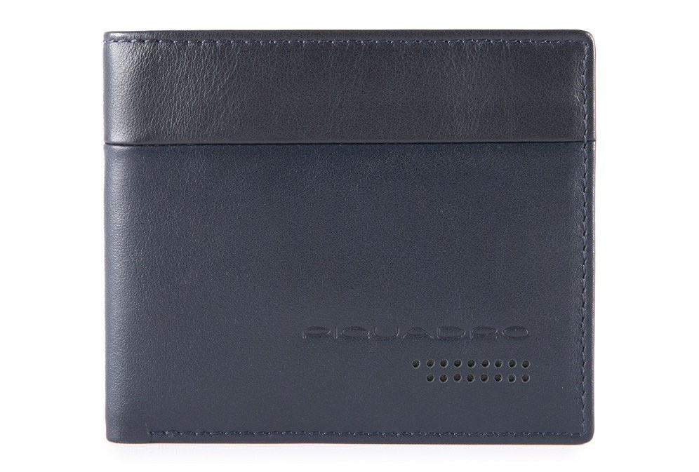 Portafoglio uomo sottile con portamonete chiuso da zip porta card Rfid Urban Blu