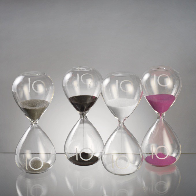 CLESSIDRA IN VETRO MISURA TEMPO DA 10 MINUTI - BIANCO - CM.16