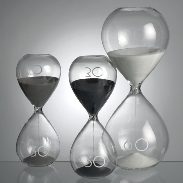 CLESSIDRA IN VETRO MISURA TEMPO DA 30 MINUTI - GRIGIO - CM.20