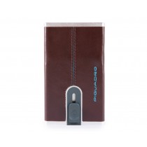 Porta carte di credito con sliding system RFID Blue Square Mogano