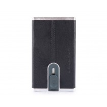 Porta carte di credito con sliding system RFID Black Square Blu Notte