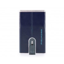 Porta carte di credito con sliding system e porta banconote RFID Blue Square Blu Notte