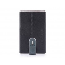Porta carte di credito con sliding system e porta banconote RFID Black Square Blu Notte