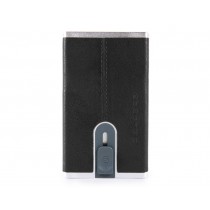 Porta carte di credito con sliding system e porta banconote RFID Black Square Nero