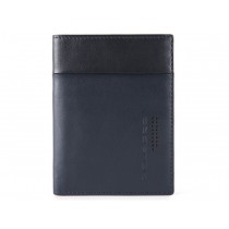 Portafoglio verticale con scomparti banconote porta 9 card Rfid Urban Blu